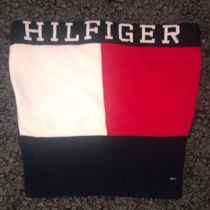 Tommy bandeau sweater crop top